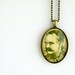 Mustache Man composer necklace.  Jewelry made with sheet music illustration.  Gift for music lover or musician