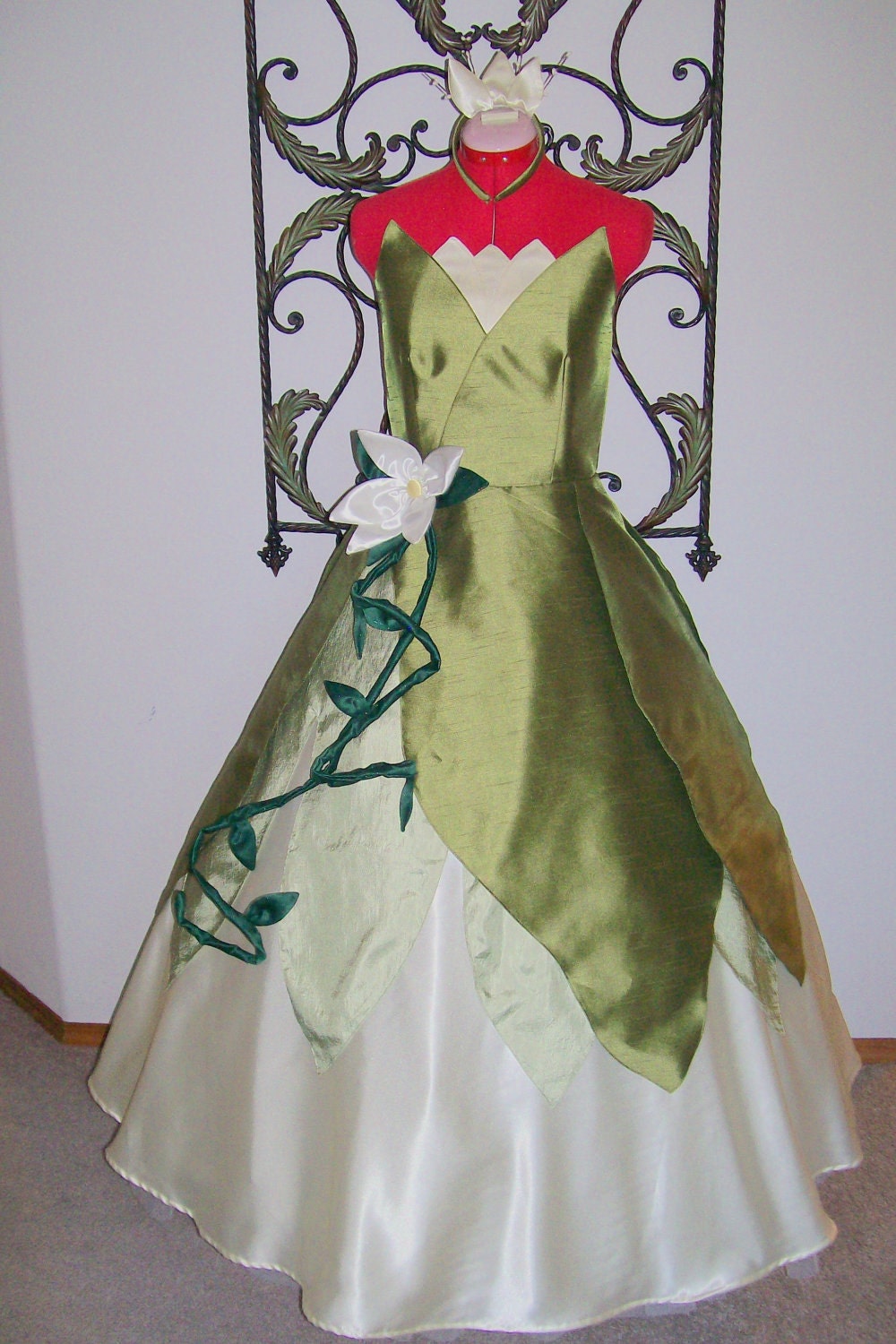 Princess Frog Tiana Green swamp Gown Dress ADULT Custom size