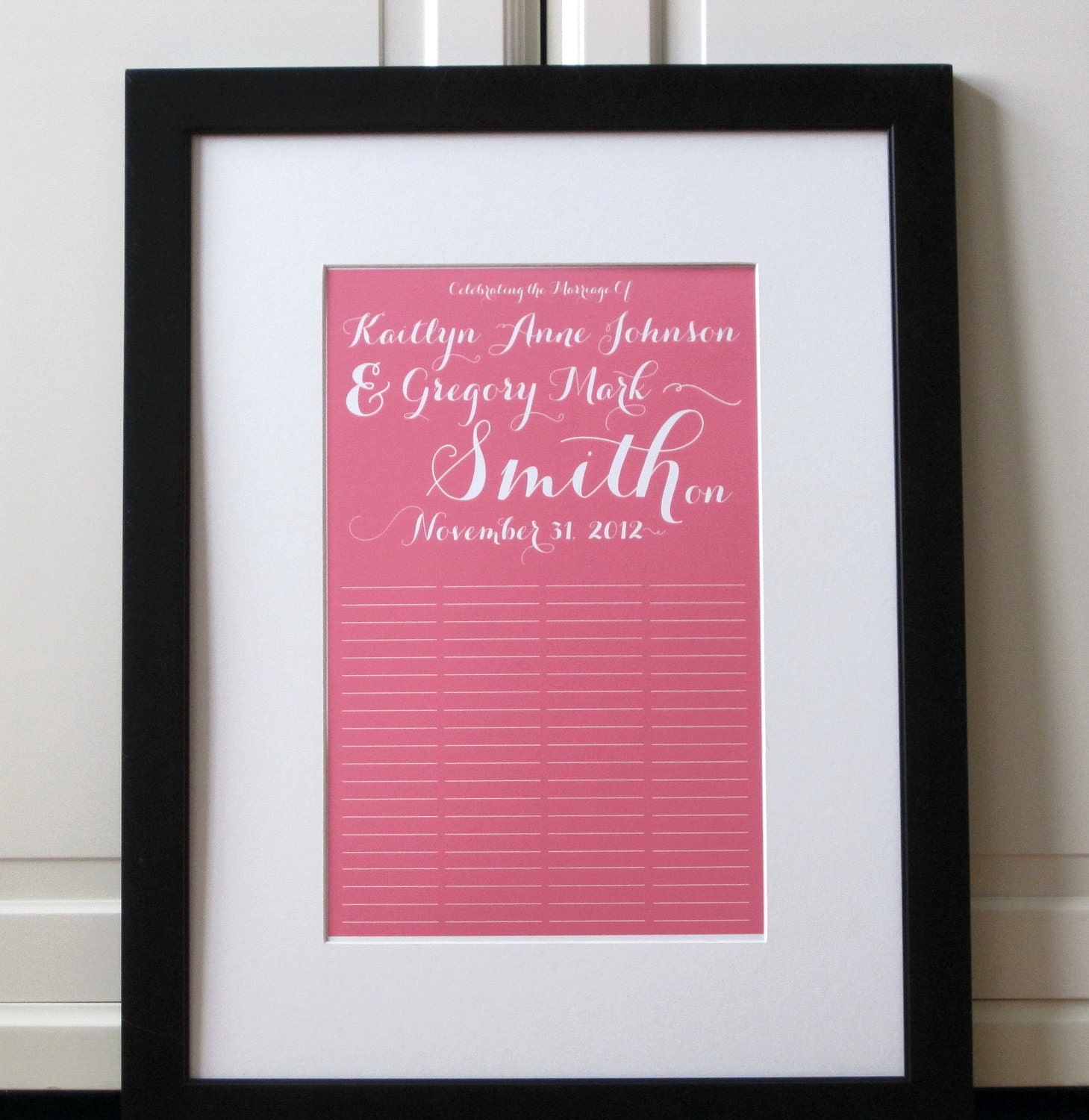 Wedding Guest Book Signature Poster
