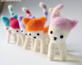 Pink Candy Cat needle felted plush - Furritales