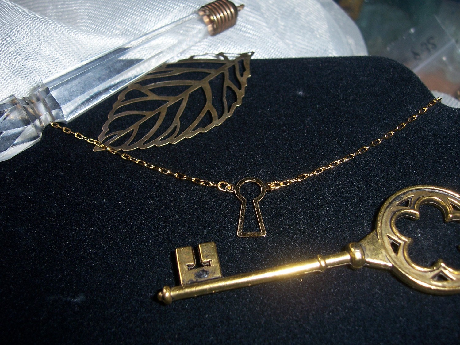 Simple Key hole necklace - escutcheons - key hole who has the key - only one