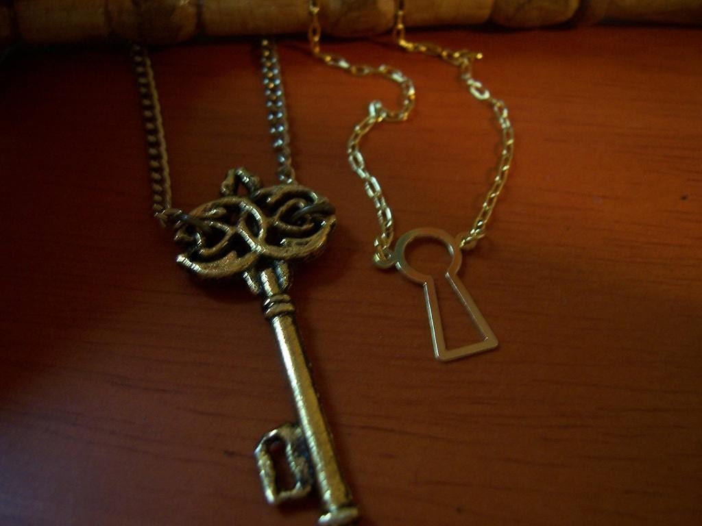 Simple Key hole necklace - escutcheons - key hole who has the key - only one