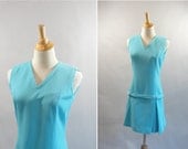 Vintage 1960s Mini Teal Skort Jumper Dress by FLAIR OF MIAMI
