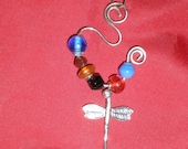 Dragonfly Pendant Free-form  Garden Inspired Necklace With Glass Beaded Accents OOAK  Articulated Boho Jewelry
