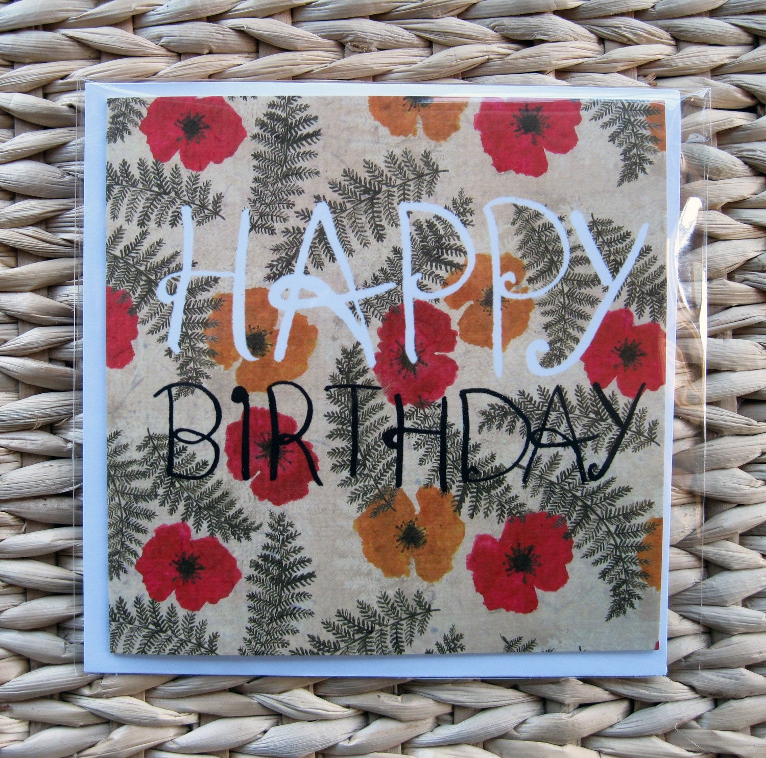 Poppy and Fern Happy Birthday Card