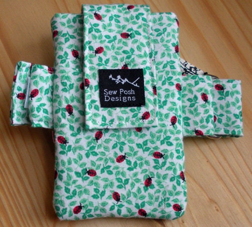 Ladybugs  Fabric Washable Iphone Ipod Touch  Droid Armband  Gadget Cell Phone Case Pouch Waterproof Lining