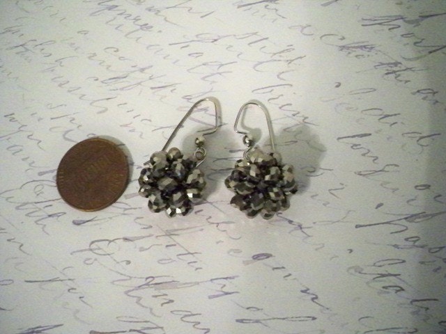 Czech Crystal Woven Ball Earrings
