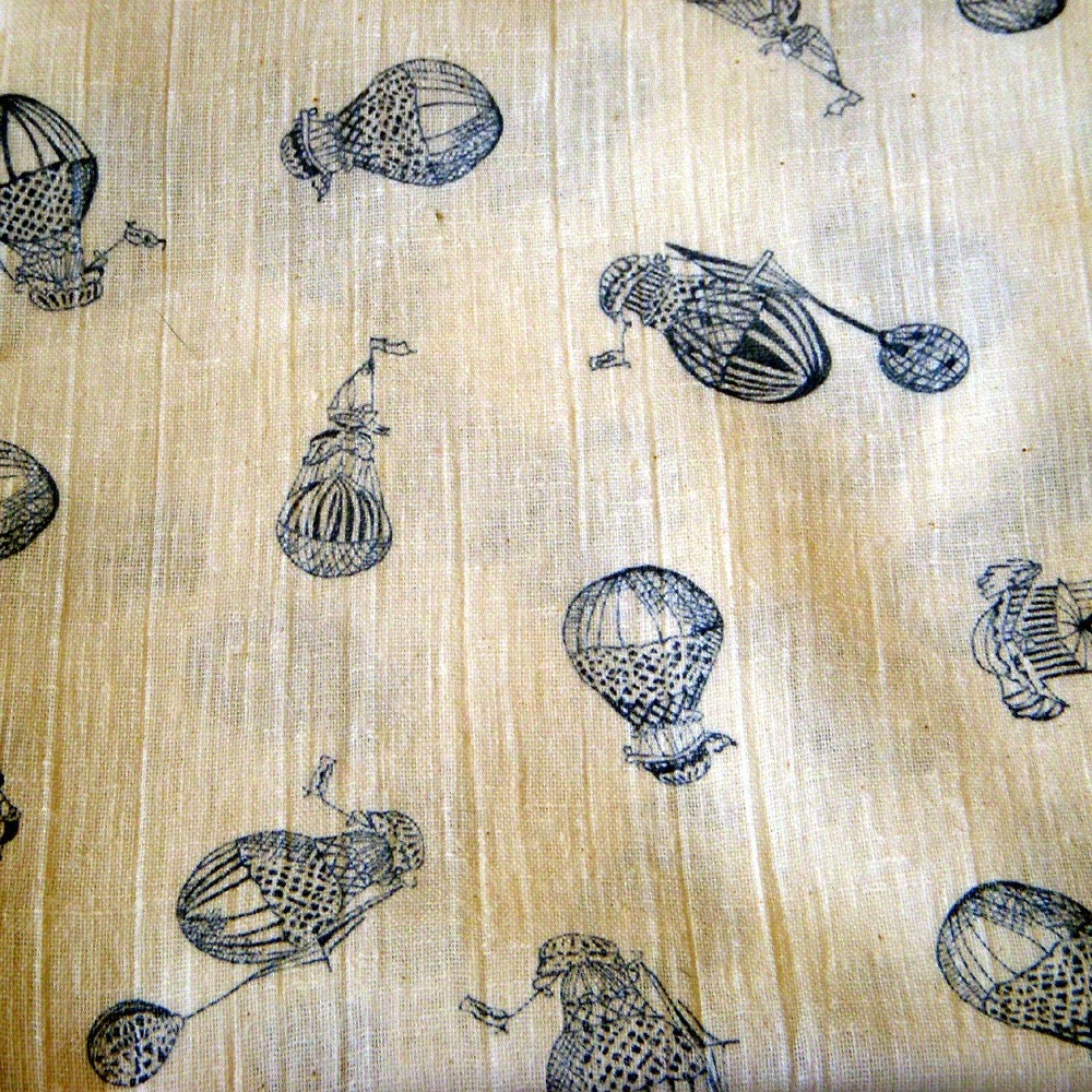 Vintage Hot Air Balloon Fabric - Double Gauze - 1.5 Yards