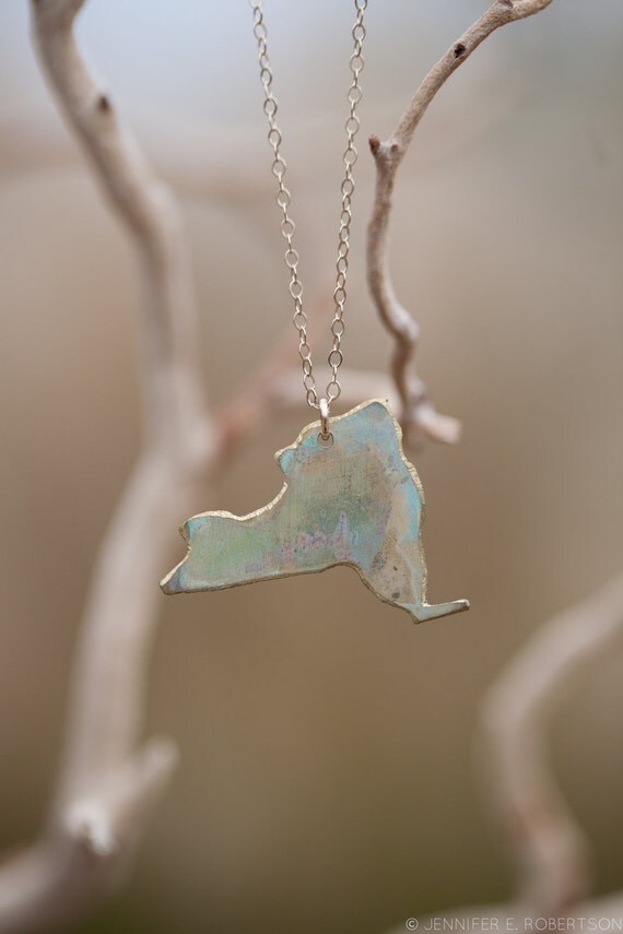 Handcrafted Brass New York Necklace