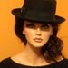 Vintage Hat - Ladies - Black Felt - Gangster/Bolero/Fedora