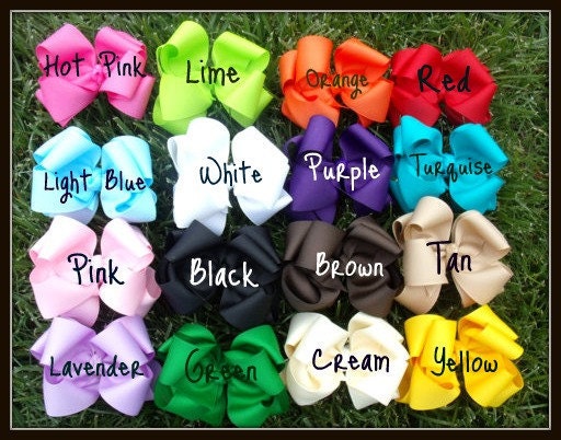 Boutique Hairbows 20% OFF You Pick 5 Double Layered Hair Bows with Headbands...WoW...Newborn Toddler Big Girl   SALE