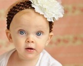 Stunning Hair Flower Clip with Headband..Baby Bliss Collection..great for newborn toddler big girl wear