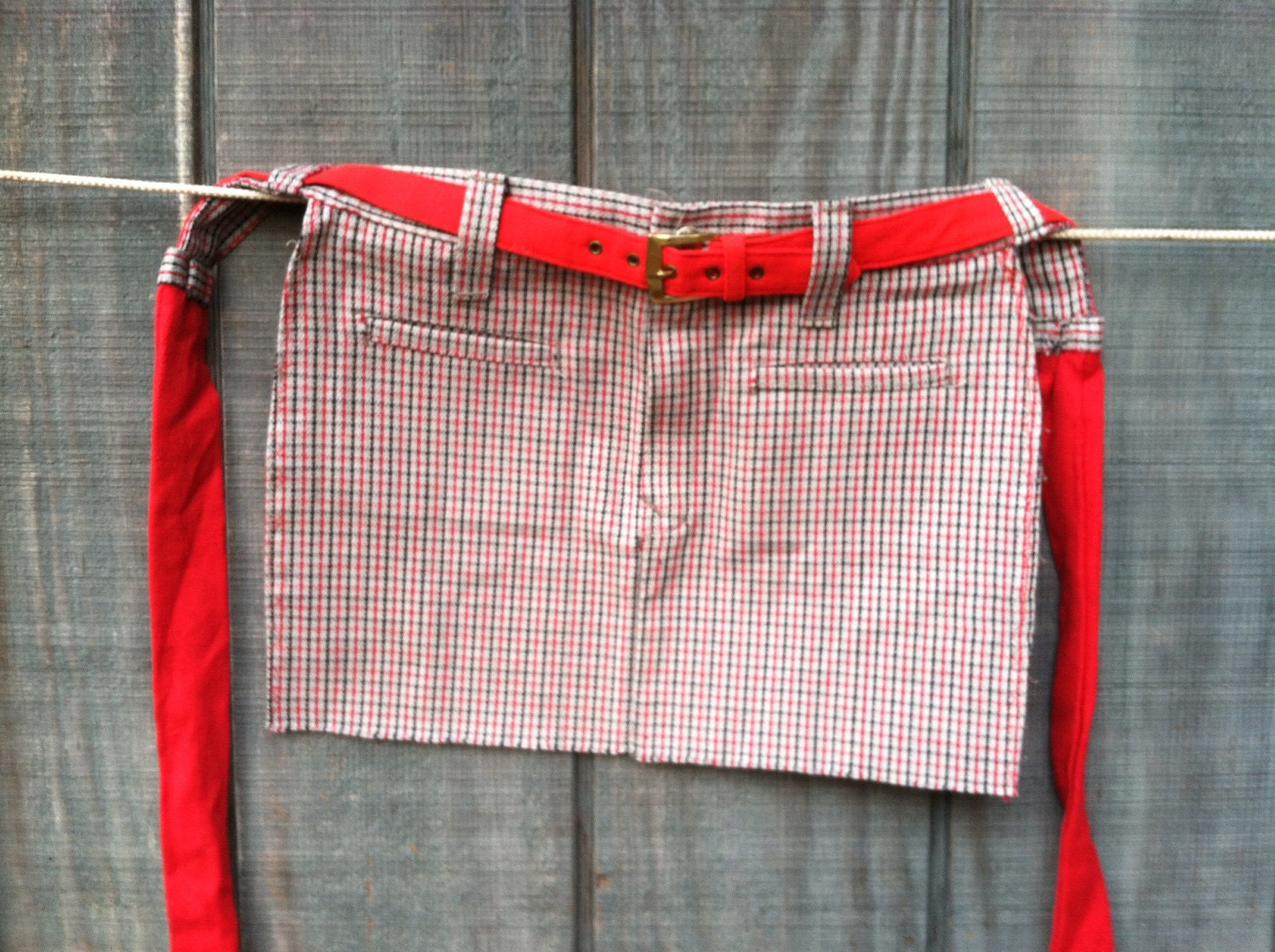 Red Plaid Apron - Vintage Pants by Hill Billy
