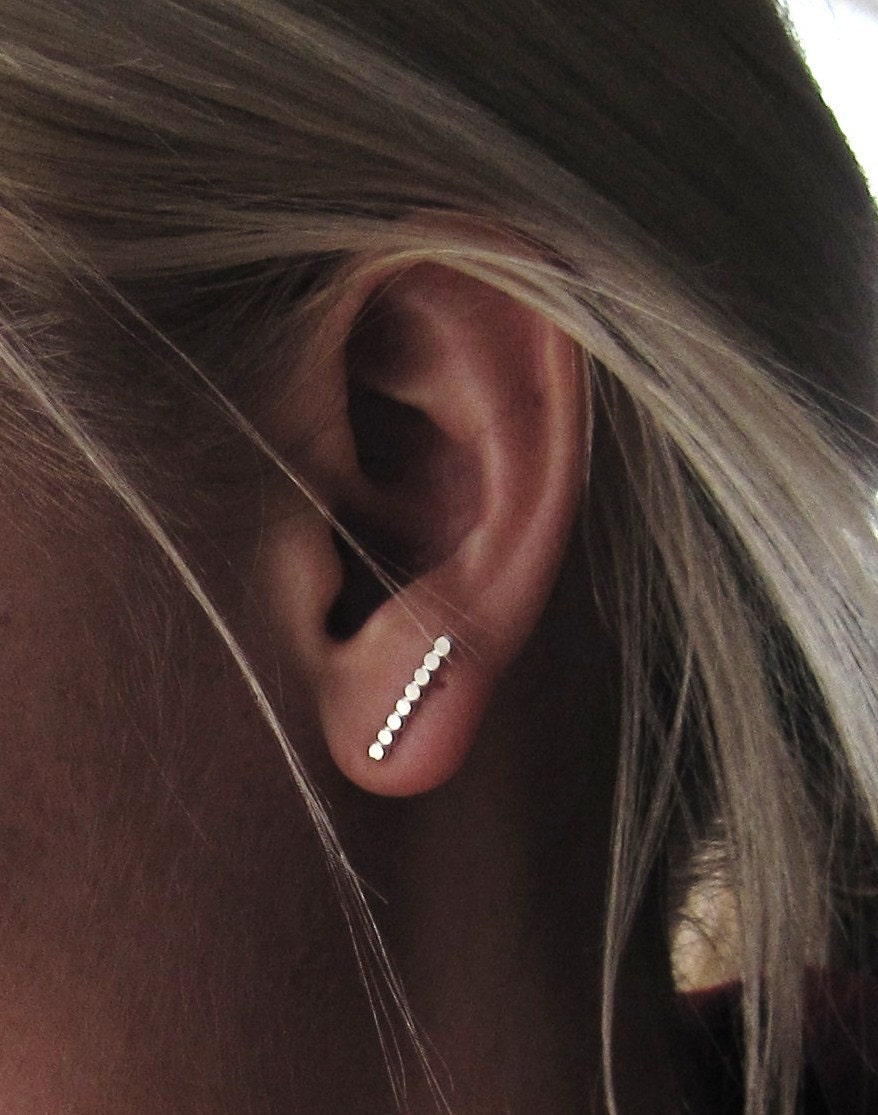 Sterling Silver Beaded Texture Post Earrings