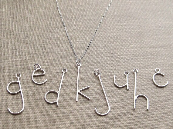 E is for Emmy, Pick Your Letter, Custom Initial Letter Necklace, Sterling Silver on Chain