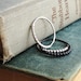 Three Bead Textured Sterling Silver Ring Set - Oxidized, Brushed, Shiny
