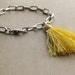 Tassel on Chunky Silver Chain Bracelet