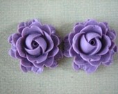 2PCS - New Spring Collection - 20mm - Purple - Rose Cabochon - Great for Rings, Necklaces and Bracelets - Findings by ZARDENIA