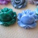 24PCS - Cabbage Rose Flower Cabochons - 15mm - Mixed Colors  - Findings by ZARDENIA