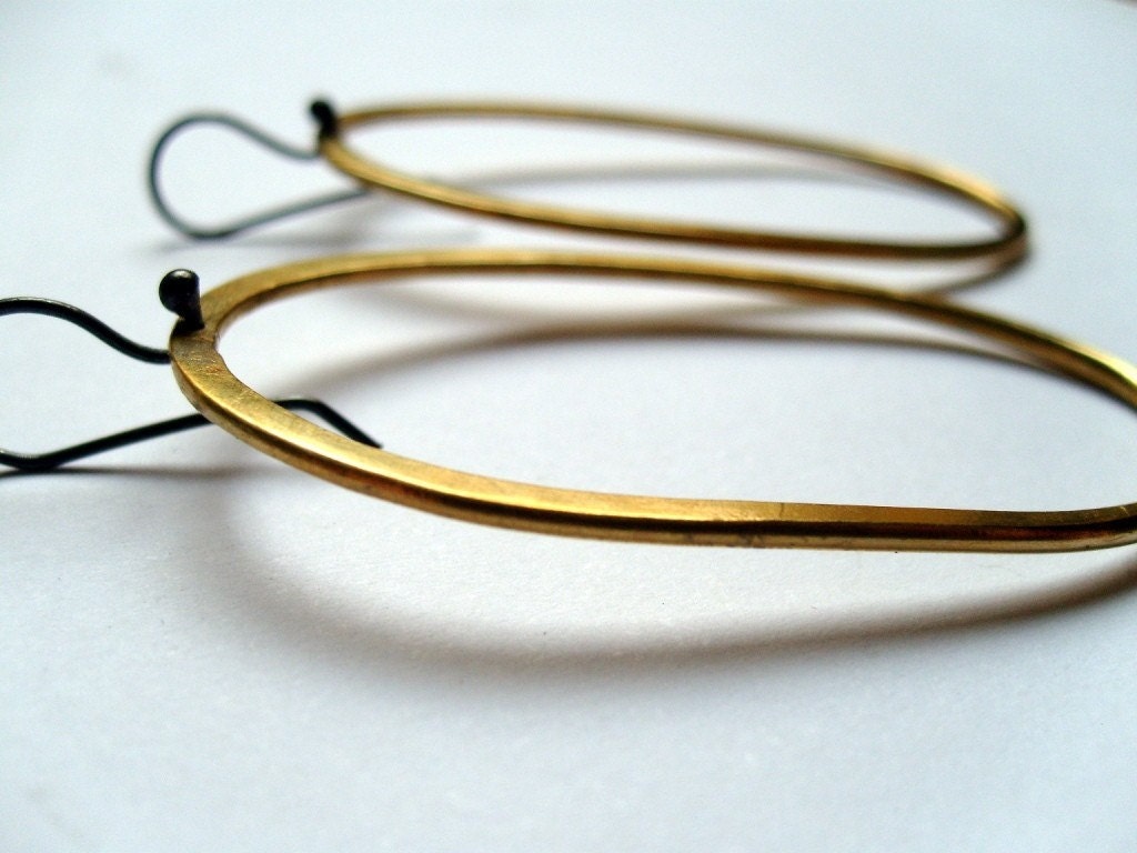 Brass Ellipse Earrings 