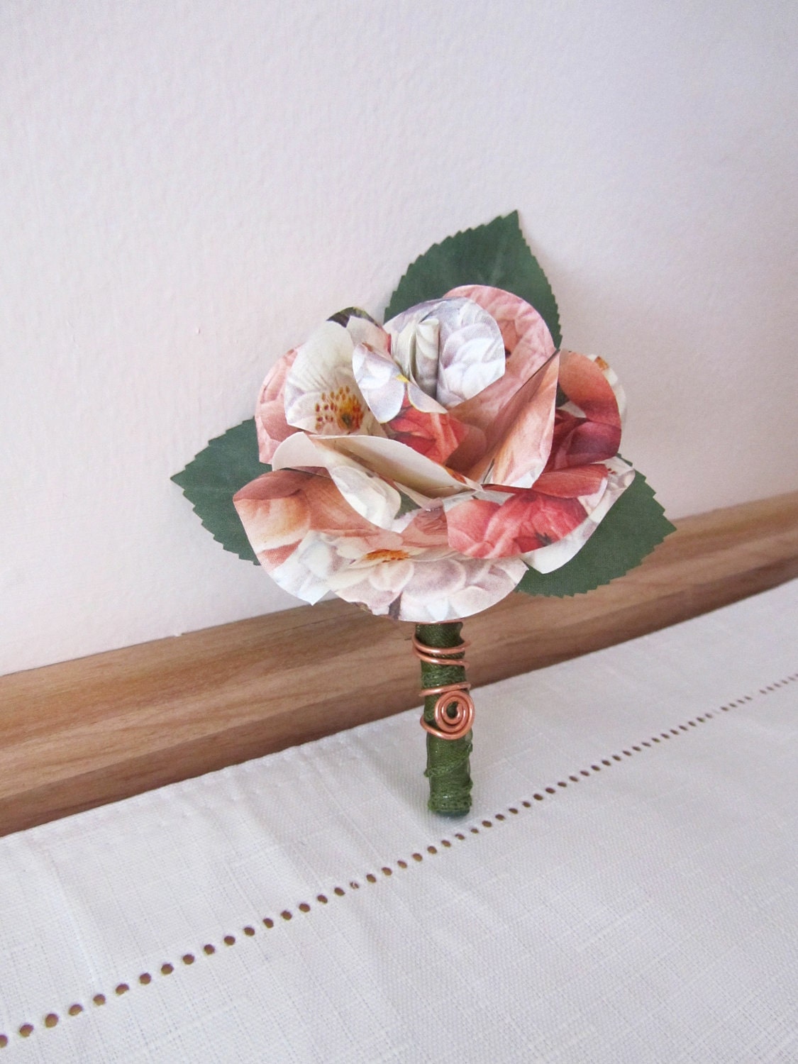 Simply Sweet: Paper Rose Boutonniere