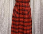 1970s Sleeveless long dress, Plaid