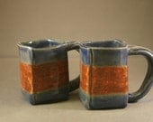 striped espresso mug pair