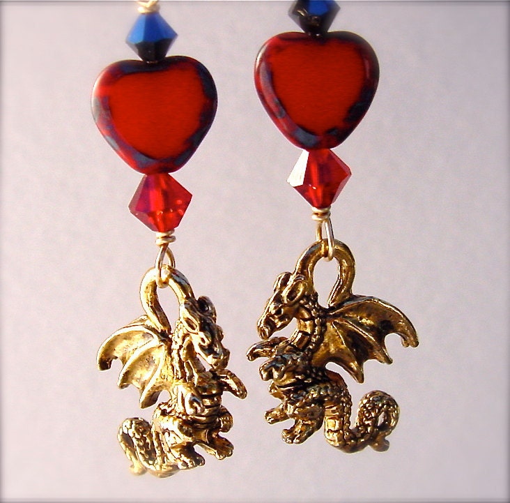 Dragon heart earrings