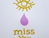 Letterpress Greeting Card - Miss You