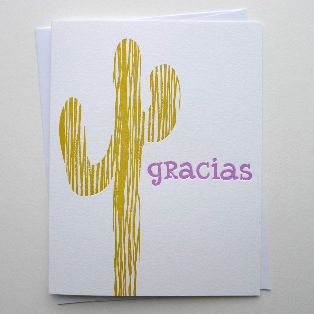 Letterpress Greeting Card - Gracias