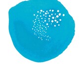 8 x 10 Watercolor Art Print - Blue Dot