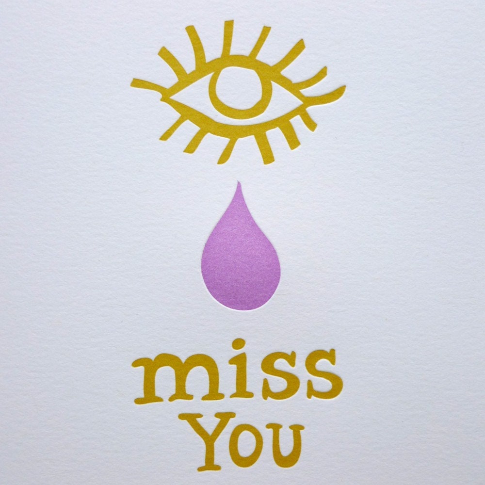 Letterpress Greeting Card - Miss You