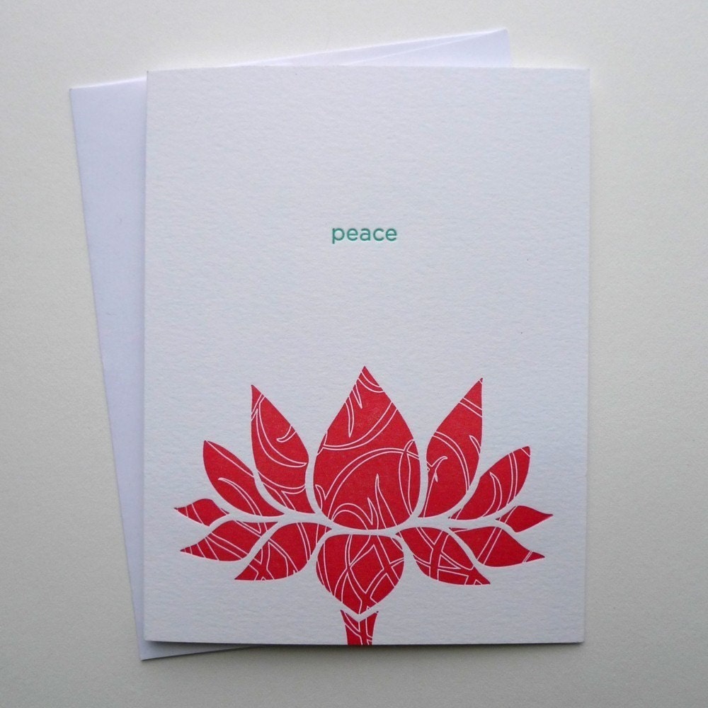 Letterpress Greeting Card - Lotus Flower
