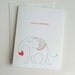 Letterpress Valentine Card - Elephant Love