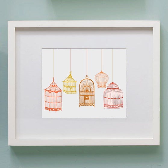 Vintage Birdcage Art Print