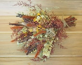 BROWN and RUST Colored Dried Flower Bouquet - For a Rustic Country Wedding or Your Farmhouse