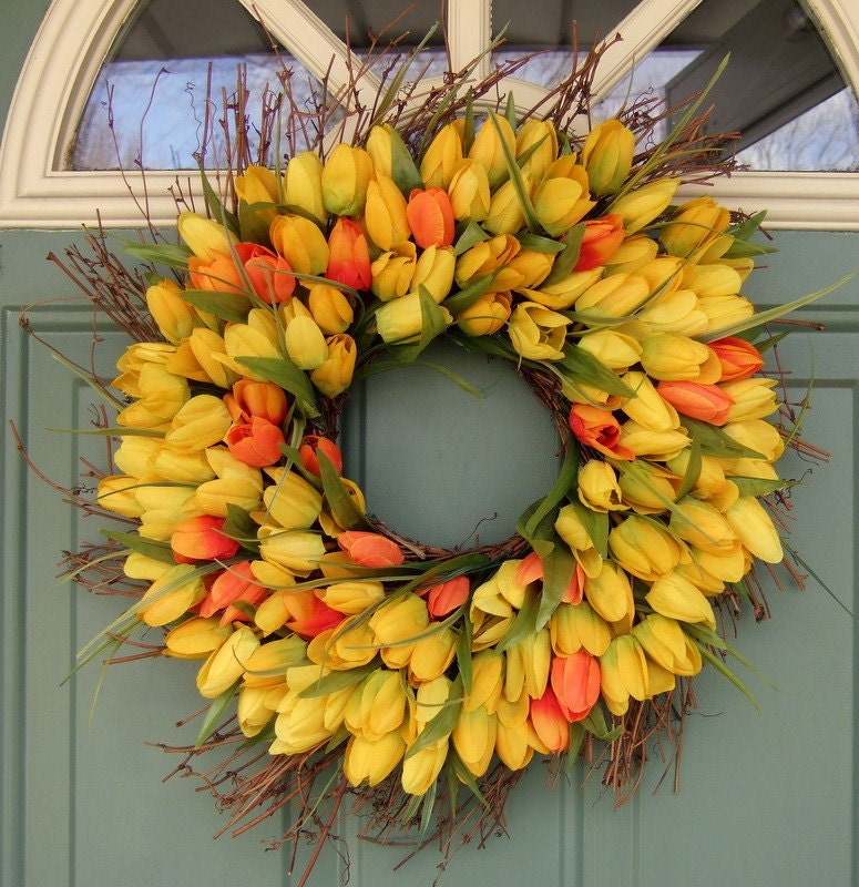 Spring Wreath - Spring Tulip Wreath