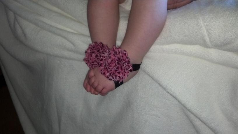 Pink Leopard Baby Barefoot Sandals