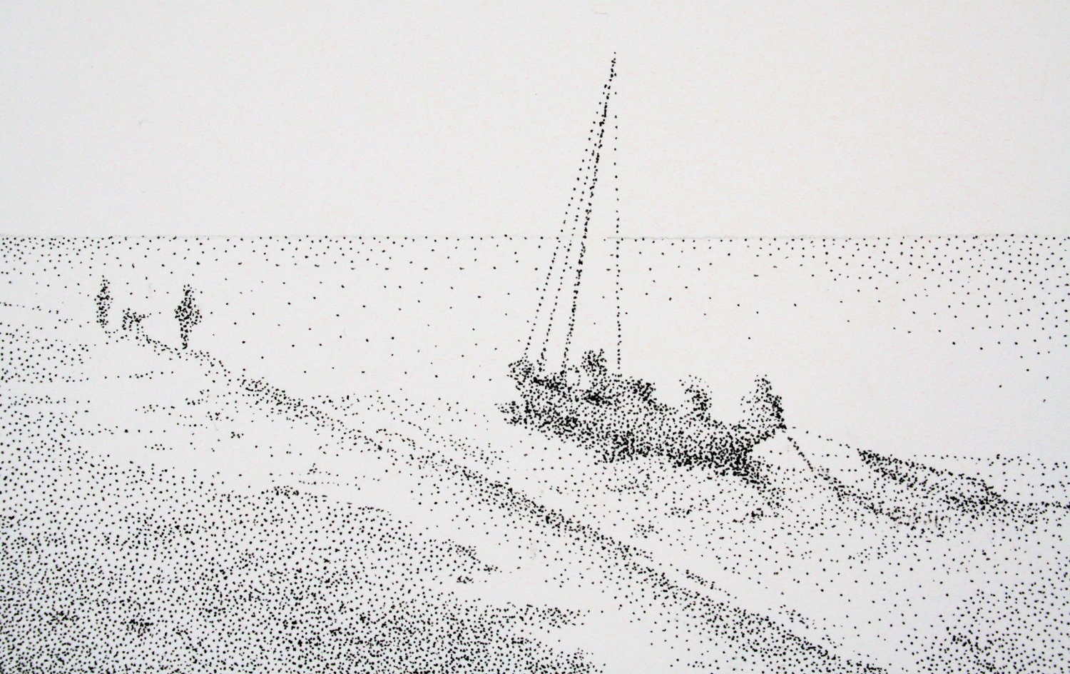 Shoreline - an original pen and ink drawing