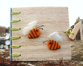 Journal Blank Book Bumble Bees, Secret Belgian Binding Balsa Wood