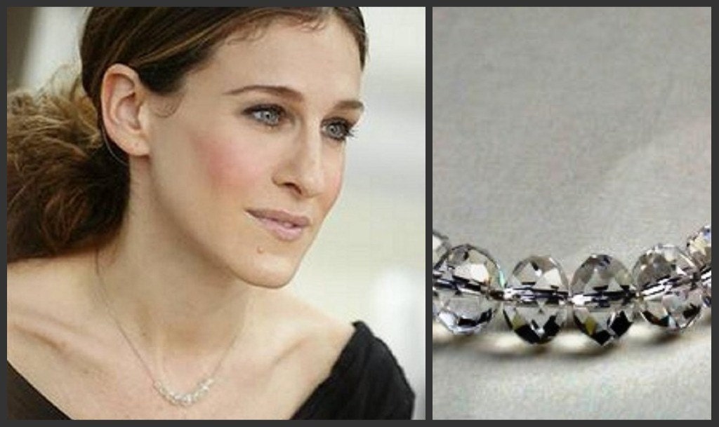 Carrie Necklace - Sex And The City Necklace In Swarovski Clear Crystal And  Sterling Silver Chain