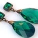 Angelina Jolie's Inspired Gorgeous Emerald  Earrings in  Crystal SWAROVSK I- Celebrity Inspired