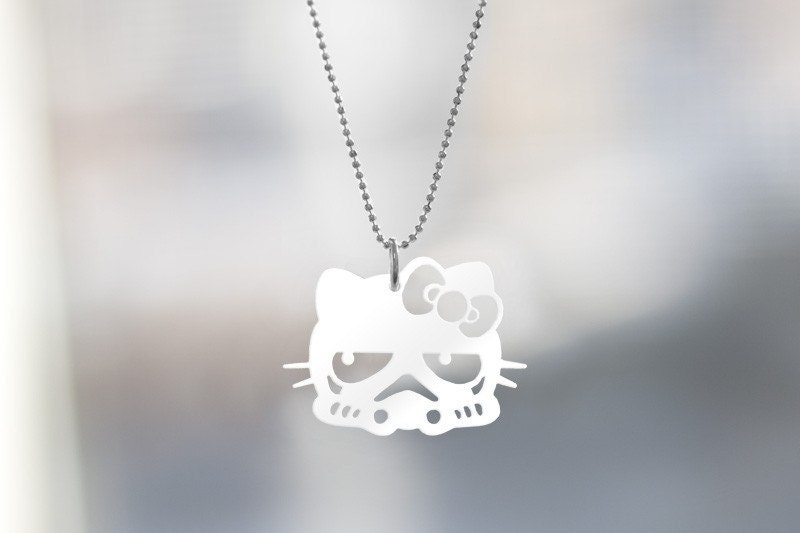 Storm Kitty White Acrylic Necklace
