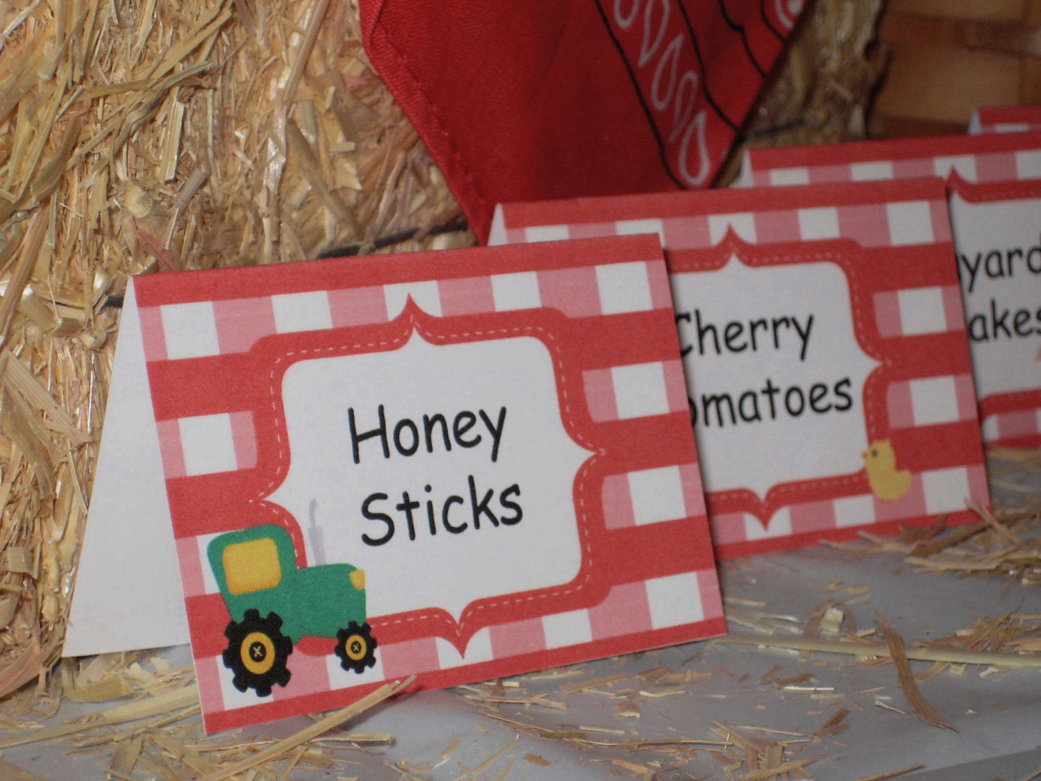 My Little Farmer...Customized Party Tent Gingham Labels Il_170x135
