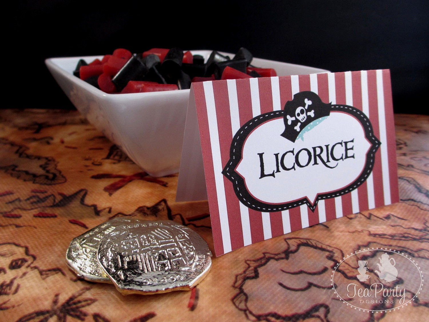 Ahoy Matey...Customized Boy Pirate Party Tent Place Cards Il_170x135