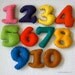 Stuffed Felt Numbers in a Reusable Drawstring Bag - Cooper Set - 1 through 10
