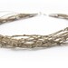 on Vacation / Natural Polished Soft Hemp in Cream Shades.  Multi Strand Necklace. Clear Beads. Bird Nest Fiber  Eco Friendly Fashion Jewelry