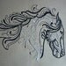 Quilt Block - Machine Stitched Embroidered Great Majestic Horse Head
