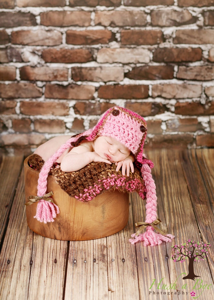 Adorable NewbornPink Aviator Hat