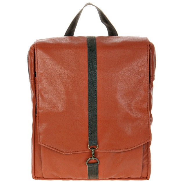 Amber Faux Leather 15" Laptop Backpack - Vegan Laptop Backpack - Roxanna Laptop Bag